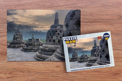 Puzzel Donkere wolken boven de Borobudur tempel - Legpuzzel - Puzzel 1000 stukjes volwassenen