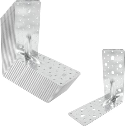 SOTECH set van 20 bouwhoeken, hoekverbinders 175 × 175 × 90 mm met groef (versterking) 90° materiaaldikte 2,5 mm zware hoek van thermisch verzinkt staal, hoekhoek, stalen hoek
