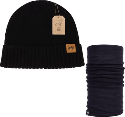 MowMow MERINO Muts + Merino Nekwarmer - Beanie - Heren - Dames - 2-Pack