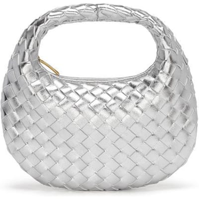 Handgedragen Geweven Tas, Trendy Ketting, Schoudertas Crossbodytas, Frisse en Veelzijdige Handtas gray