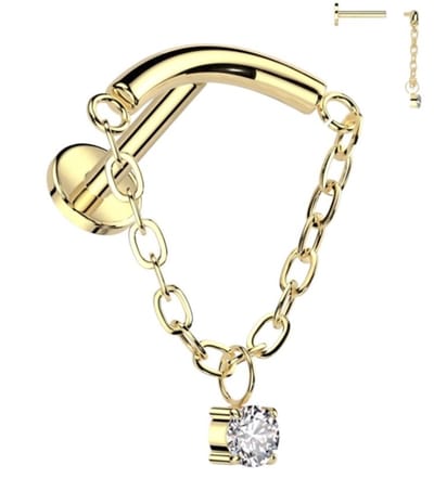 Hidden Helix - zirkonia hanger - goudkleur - Charme Bijoux