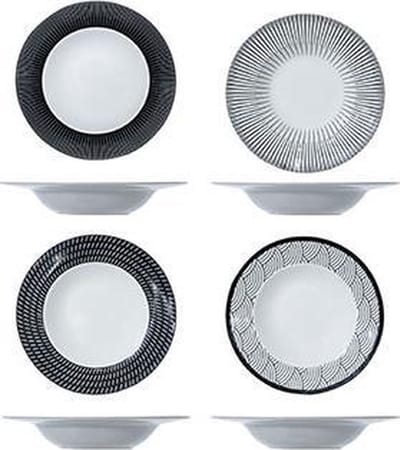 Cosy&Trendy Geo Black pastabord Ø 27,5 cm- Set-4