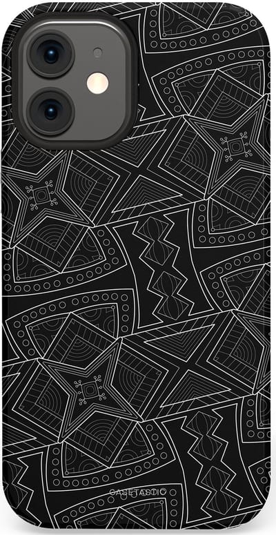 Casetastic Hoesje Geschikt voor Apple iPhone 12 Mini - Stijlvolle Beschermende Duo-layer Case - Afrikaanse kunst