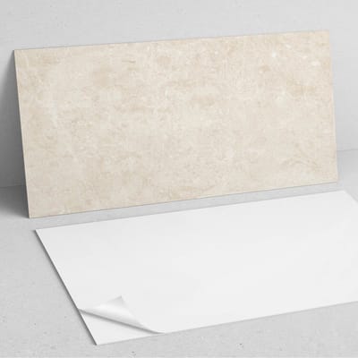 Coloray Wandpanelen Zelfklevend - Natuurlijke lichte steen PVC Wandpaneel - 100 cm x 50 cm - Romig Wandbekleding Zelfklevend - 1 stuk - Texturen Wandpanelen Zelfklevend - Wandbord Keuken - Wandpaneel Badkamer