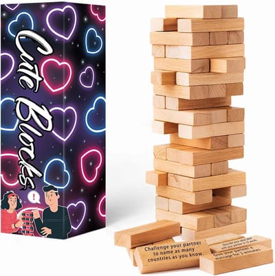 Romantisch Spannend Spel voor Koppels - 54 Uitdagende Stapelblokken voor Date Night
