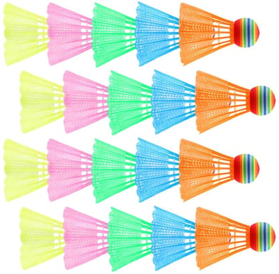 20 Stuks Kleurige Shuttlecocks voor Badminton, Duurzaam en Geschikt voor Binnen en Buiten, Perfect voor Gezinnen en Beginners