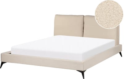 MELLE - Tweepersoonsbed - Lichtbeige - 160 x 200 cm - Bouclé