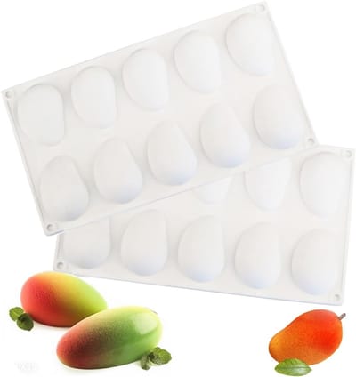 Dessert silicone cake mold met 10 gaten - 2 stuks voor het maken van mango's, fondant, snoep en chocolade - Ideaal voor 3D DIY bakprojecten