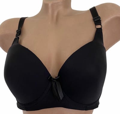Dames BH voorgevormd met beugel effen gladde 75B zwart