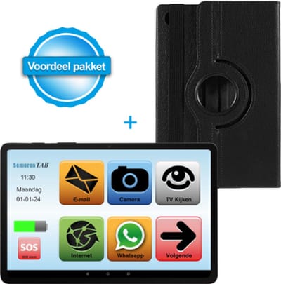 SeniorenTAB SA9W Voordeelpakket - Senioren Tablet - op basis van Samsung - 64GB - 11 inch - Wifi - tablet voor ouderen - inclusief beschermhoes
