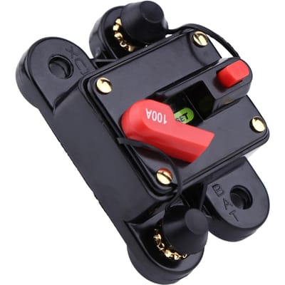 Disjoncteur Déconnecteur DC12V pour Voiture Marine Bateau Vélo Stéréo Audio Réinitialisation Fusible(100A) black