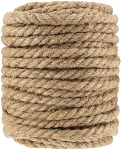 Jute Touw 12 mm - Gedraaid Natuurlijk Jute Touw - Sterk en Duurzaam - Voor Tuinieren/Decoratie - 50 m Lengte - Slijtvast en Elegant - Tuin Touw
