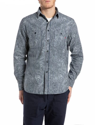 Replay M4150.000.52850 Overhemd Met Lange Mouwen Blauw,Grijs 3XL Man