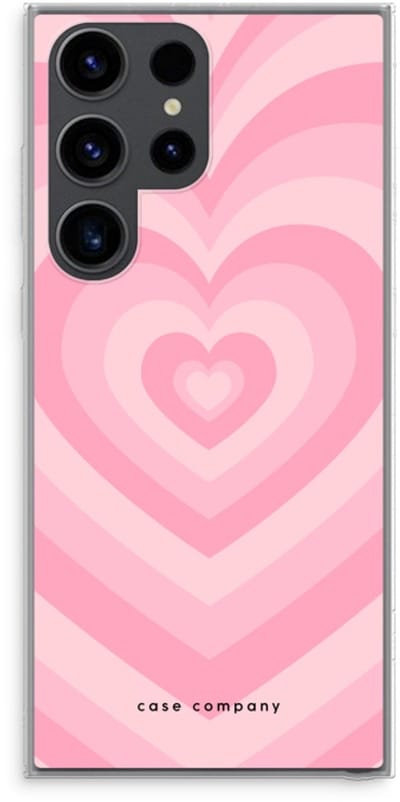 Case Company® - Hoesje geschikt voor Samsung Galaxy S23 Ultra hoesje - Hart Roos - Soft Cover Telefoonhoesje - Bescherming aan alle Kanten en Schermrand