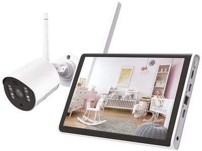 Beveiligingscamera met draadloze 10 inch monitor - Full-HD - Draadloze camera 3MP met bewegingssensor - Incl. monitor en App - HS 260