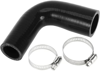Dailygoods- Siliconen Slang 90 Graden - Zwart - Binnendiameter 25 mm/32 mm - Lengte 90 mm - Meerlaags Geweven - Bestand tegen Hoge Temperatuur - Koelslang