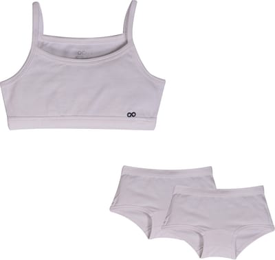 Woody ondergoed set meisjes - wit - 1 topje en 2 boxers - maat 140