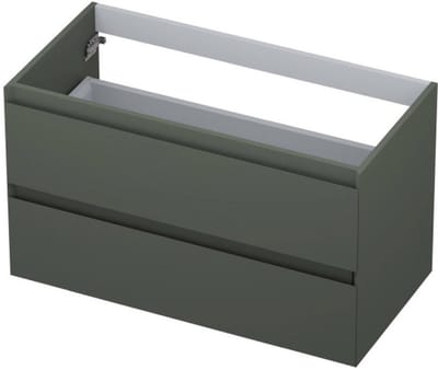 INK - Onderkast 2 Laden Greeploos Gelakt 45gr - 900x450x520 Mm - Mat Beton Groen