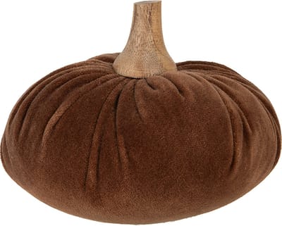 Clayre & Eef Decoratie Pompoen Ø 15x12 cm Bruin Polyester Herfst decoratie