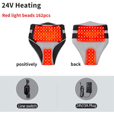 Masseur Abdominal à Lumière Rouge Chauffage Rapide Vibration Malaxage Soulager la Douleur Menstruelle Ceinture de Soutien Lombaire EU-Plug gray