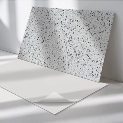 Wallfluent Vinyl Tegels - Steenpatroon met textuur Vloer Tegels PVC - 40 cm x 20 cm - Grijs PVC Tegels - Set van 10 - Rechthoek PVC Tegels - Texturen Plaktegels - Zelfklevende PVC Tegels - Plaktegels Keuken en Badkamer