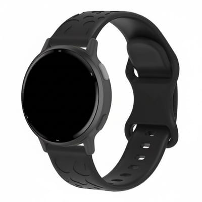 Siliconen bandje - geschikt voor Garmin Venu 2s / 3s / 4 (41mm) / Vivoactive 4s / Forerunner 255s / 265s - Huawei Watch GT 5 Pro - 42mm / GT 6 / GT 5 / GT 4 - 41mm - luipaard - zwart