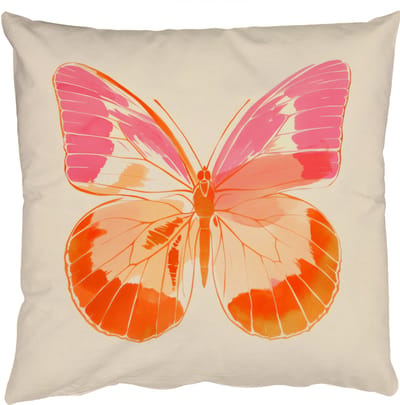 Sierkussens - Kussentjes Woonkamer - 50x50 cm - Oranje - Vlinder - Minimalistisch