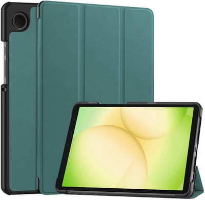 Hoes - Geschikt voor Samsung Galaxy Tab A11 Plus - Dun & Stevig - Trifold Bookcase - Hard Cover - Hardcover Book Case - Tablet Hoesje - Donkergroen