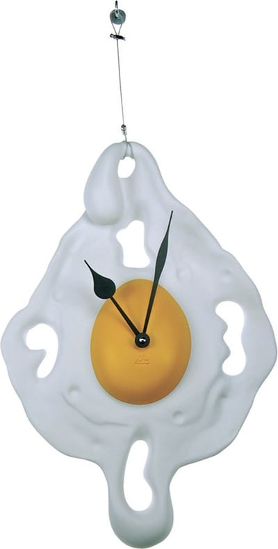 Antartidee - klok - spiegelei - surrealistisch - polystone - wit - geel - italiaans design - handwerk