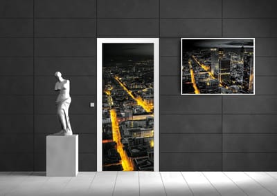 City Frankfurt Skyline Night Lights Photo Wallcovering