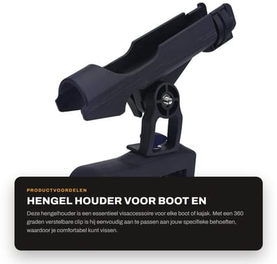 Dailygoods- Hengelhouder 360 Graden Verstelbaar - Hengelsteun - Beugel - Visaccessoire - Boot/Kajak - Lichtgewicht Nylon & Metaal - Visstokhouder