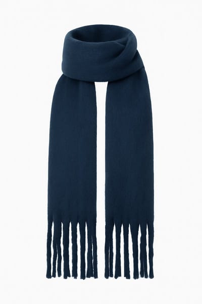 Hidzo Sjaal – Donkerblauw – Dikke Zachte Wintersjaal – 240×40 cm – Lange Warme Sjaal voor Dames