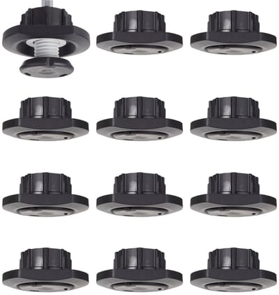 12 stuks Italiana Ferramenta hoogteverstellers voor Ø 30 mm kopgat, hoogteverstelling 10 mm, belastbaarheid 175 kg per stuk, stelvoeten met vloerglijders meubelpoten van SOTECH