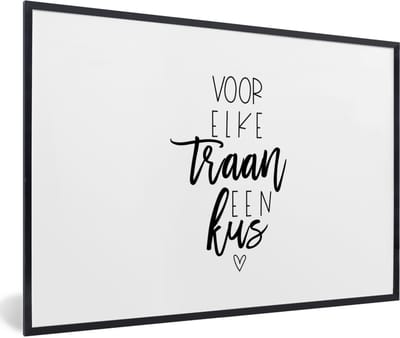 Fotolijst incl. Poster - Beterschap - Spreuken - Kus - 60x40 cm - Posterlijst