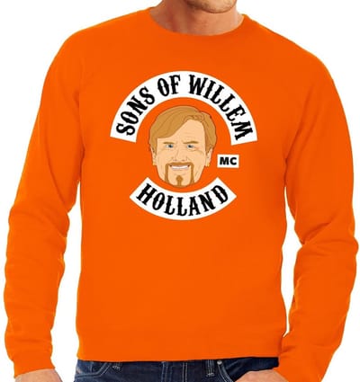 Sons of Willem sweater / trui oranje heren - Koningsdag kleding S