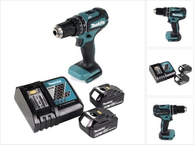 Makita DHP 485 RG accu-klopboormachine 18 V 50 Nm borstelloos + 2x accu 6,0 Ah + oplader