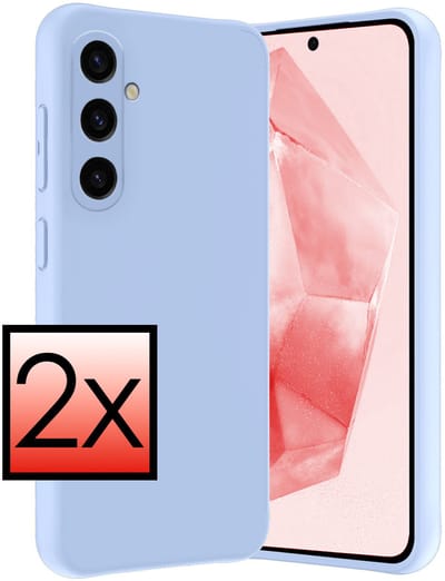 Hoesje - 2 Stuks - Geschikt voor Samsung Galaxy A36 - Sterk & Shockproof - Case Siliconen - Back Cover - Telefoon Hoes - Lichtblauw
