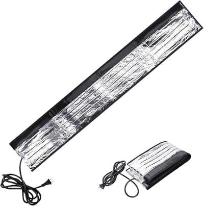 Elektrische deken - Verwarmingsband buizen - Vorstbescherming leidingen - Aluminiumfolie isolatie - 97 x 15 cm - Grijs