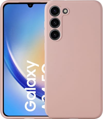 Samsung Galaxy A34 hoesje - Zacht TPU backcover - binnenkant microvezel laagje - Licht Roze