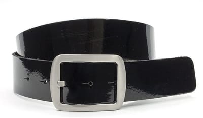 Dames riem zwart lak 4 cm - Leer - Lak riem - Chique - Maat 85