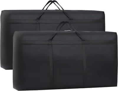 Dailygoods - Opbergtas, 2 stuks, zwart, kledingopbergzakken, Oxford verhuistassen, opvouwbaar, met handgreep, voor kleding, dekbedden, dekens, 80 x 45 x 25 cm