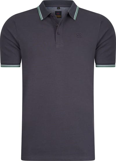 Mario Russo Polo shirt Edward - Polo Shirt Heren - Poloshirts heren - Katoen - Antraciet