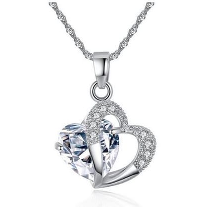 Ilènne - Ketting met hartje - Crystal - platinum plated - Austrian Crystal