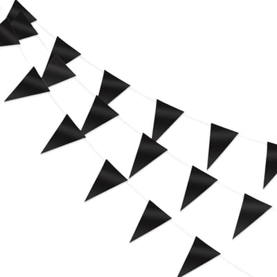Q2P - Slingers - Verjaardag - Versiering - Vlaggenlijn - Feestartikelen - Feest - Decoratie - Halloween - Slinger - Zwart