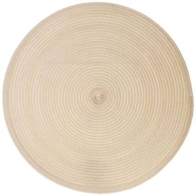 Secret de Gourmet ronde placemat - beige - gevlochten kunststof - Dia 38 cm - Onderleggers