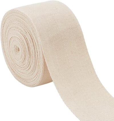 10m Katoenen Twill Tape Ribbon, 60mm Wit Haringbeen Bias Tape, Tapijtrand Strip voor Naai DIY Creaties en Huisdecoratie