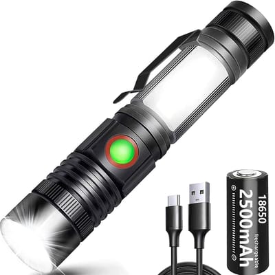 Oplaadbare LED Zaklamp met Magnetische Bodem en Zoombare Functie voor Alle Activiteiten