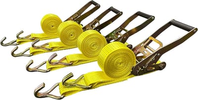 4 Pack 2" x15' Ratelriemen voor het Bevestigen van Ladingen - 500 lbs Capaciteit