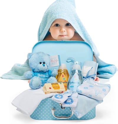 MKSS® Kraammand - Geboortemand - Kraamcadeau Jongen - Blauw