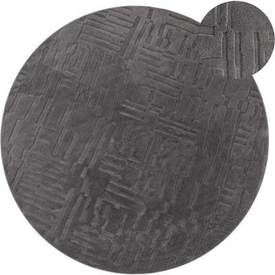 Modern tapijt Tokko antraciet 120 cm rond